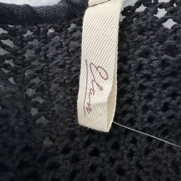 Elan crochet kimono cardigan coverup black ties in front size XS NWT - Picture 9 of 13